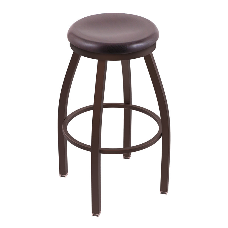802 Misha Swivel Bar Stool, Bronze, Dark Cherry Oak, Bar Stool (30" Seat Height)