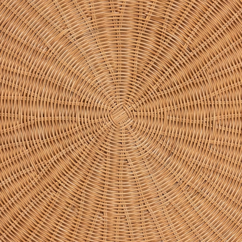 Table basse en rotin naturel avec pieds évasés - Table d'appoint Boho fabriquée à la main