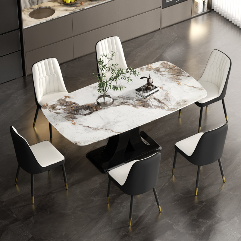Ensemble repas pour 6 personnes, Blanc, Blanc / Gris foncé, 7