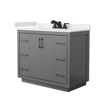 Icon 42" Freestanding Single Bathroom Vanity with Cultured Marble Top
