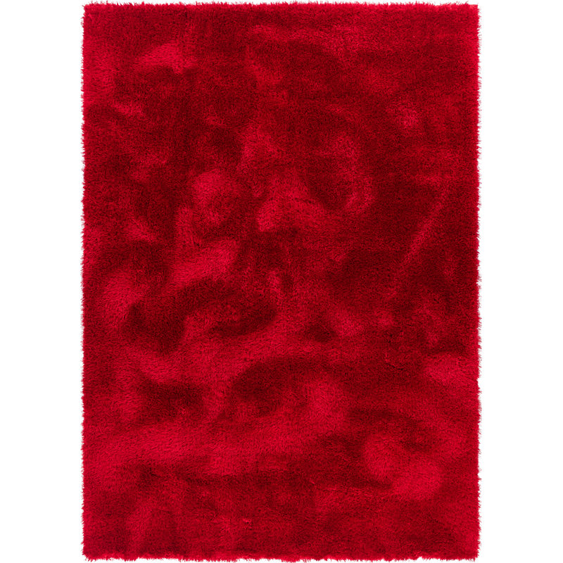 Feather Soft Modern Solid Shag Red Area Rug, Rectangle 7'10" x 9'10"