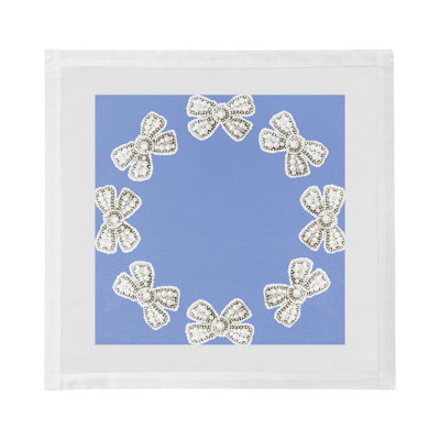 Pearl Bow Cotton Sateen Dinner Napkins