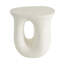 Table d'appoint d'extérieur MGO, finition terrazzo d'aspect travertin en blanc pour patio / terrasse / jardin