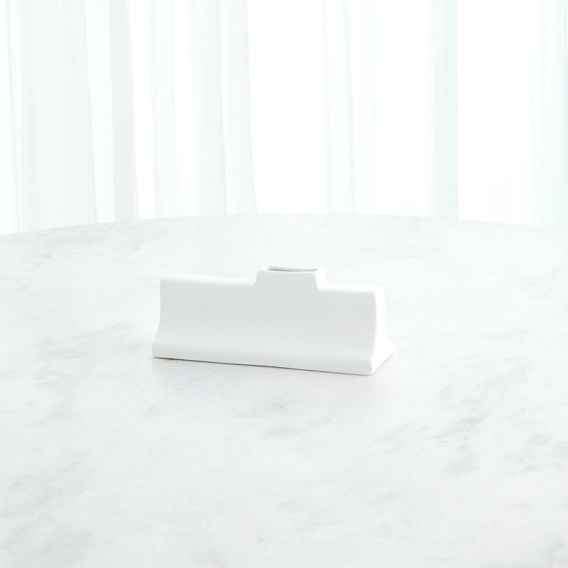Icon Wide Vase-Matte White-Sm