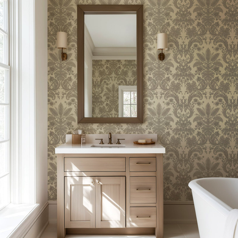 Parlor Paper - Wallpaper, Champagne, Non-pasted