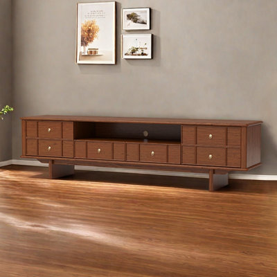 Cherry Wood TV Stand with Open Shelf