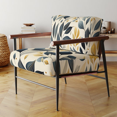 Chaise moderne avec accoudoirs rembourrés en velours