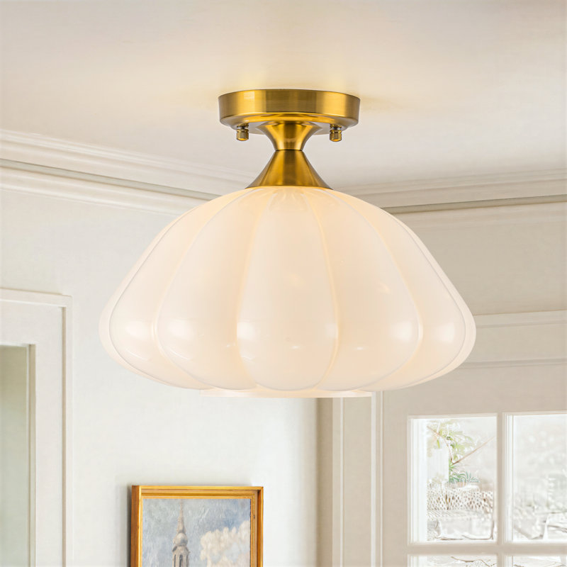 Plafonnier semi-encastré 12 po Mid-Century