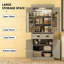 Armoire de cuisine de style moderne avec lumières à DEL, tablettes de porte, tiroir et tablettes réglables