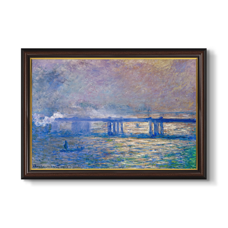 Charing Cross Bridge, 1903 - Claude Monet - Toile encadrée sur mesure, 16 po x 22 po, Toile encadrée, Noyer doré