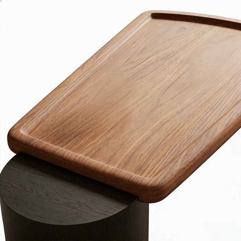 Table basse de 47 po en bois moderne, table de centre en bois de noyer pour le salon