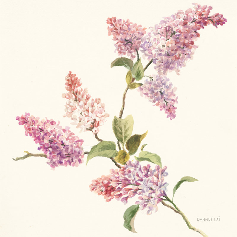 Lilas par Danhui Nai - reproduction d'art sur toile tendue, H 36 po x l 36 po