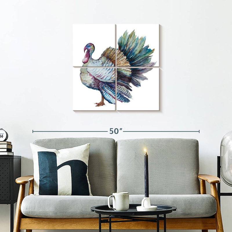 Brampt Colorful Turkey Feathers, 26" H x 26" W