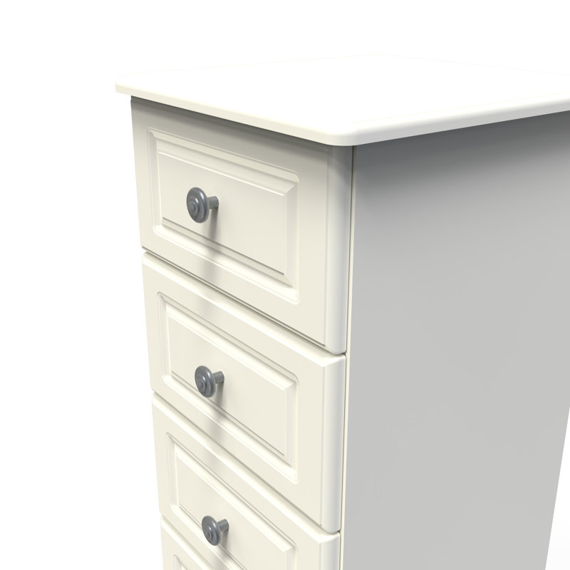 Adala 40cm W Manufactured Wood Bedside Table, Cream Ash