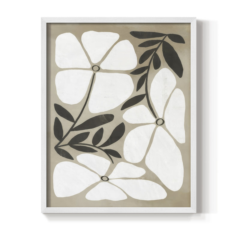 «Melty Blooms I», reproduction encadrée - bois massif, H 11 po x l 9 po, Blanc