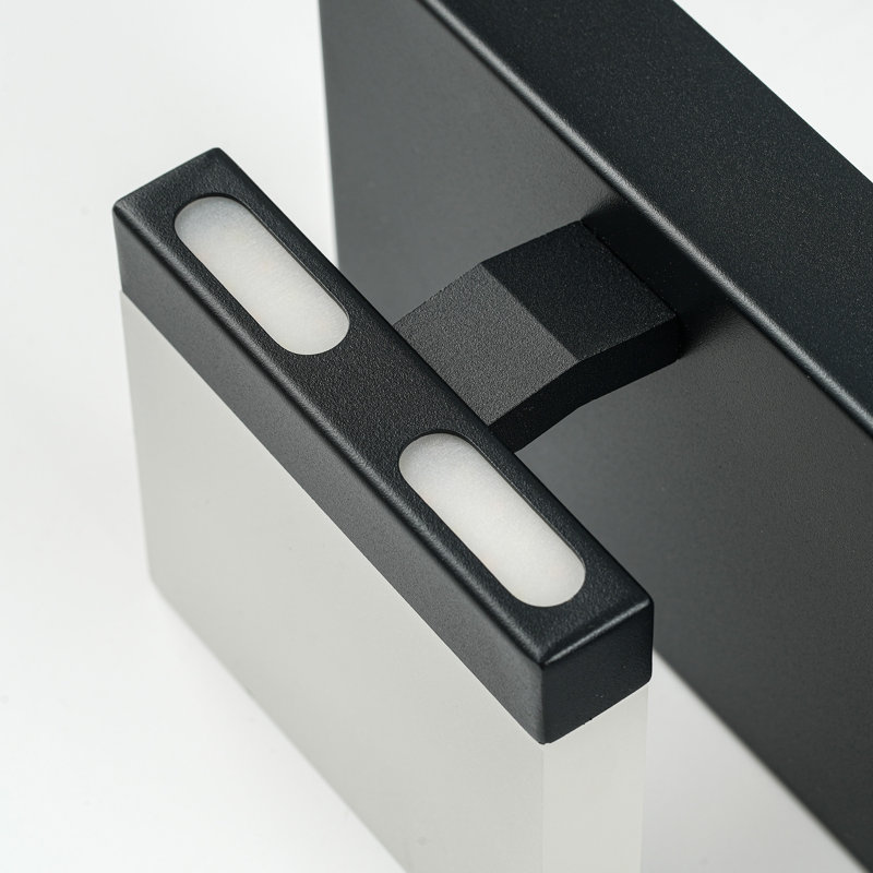 Barre d'éclairage de meuble-lavabo à DEL 3 lumières 24 po, 3 lumières à DEL, 24 W, noir mat, Noir mat, Trois lumières