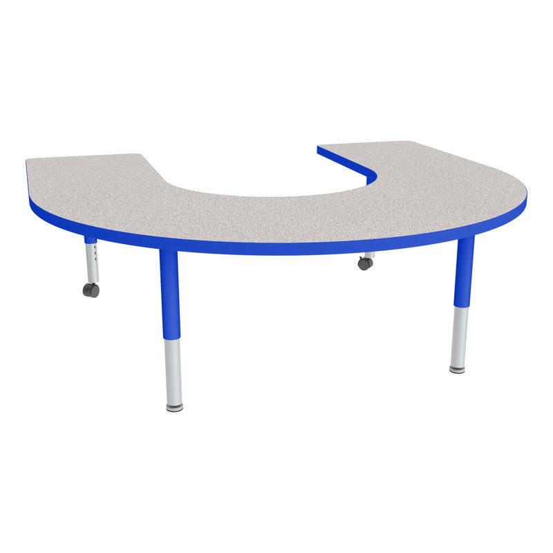 Table d'activités préscolaire à hauteur ajustable avec roulettes, Gris nebula, Bleu