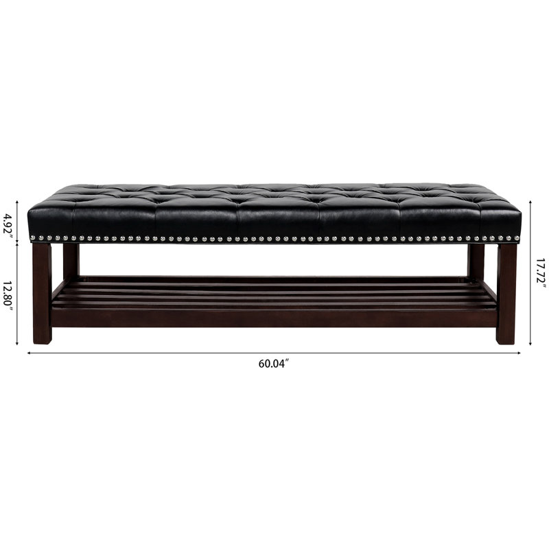 Banc rembourré à base en bois pour chambre à coucher pour entrée
