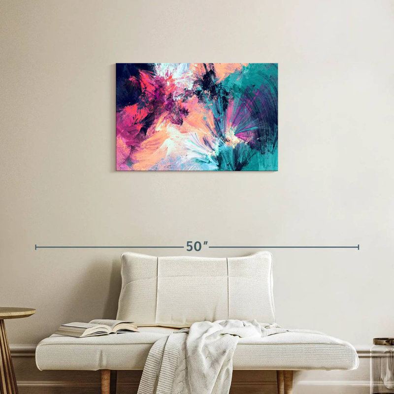 Avery Pink And Blue Abstract, 20" H x 30" W