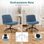 Chaise de bureau Aguilera avec assise large de 66 cm (26 pouces), piètement croisé, sans accoudoirs et à roulettes-2085797672-2096535494