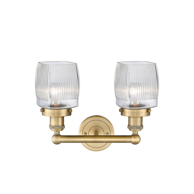 2 - Light Dimmable Vanity Light, Brushed Brass