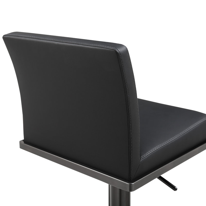 Tabouret en cuir végétalien Lowther Amalfi Performance, Noir, noir, noir, noir, Noir, noir, noir, noir