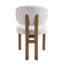 Ensemble de 4 chaises d'appoint avec structure en noyer et revêtement beige doux, siège de salle à manger ergonomique Mid-Century