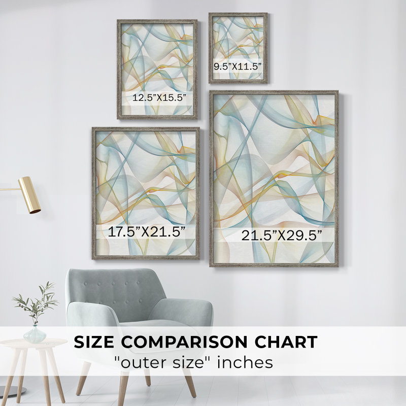 Curves and Waves IV Framed Print - Solid Wood, 21" H x 17" W