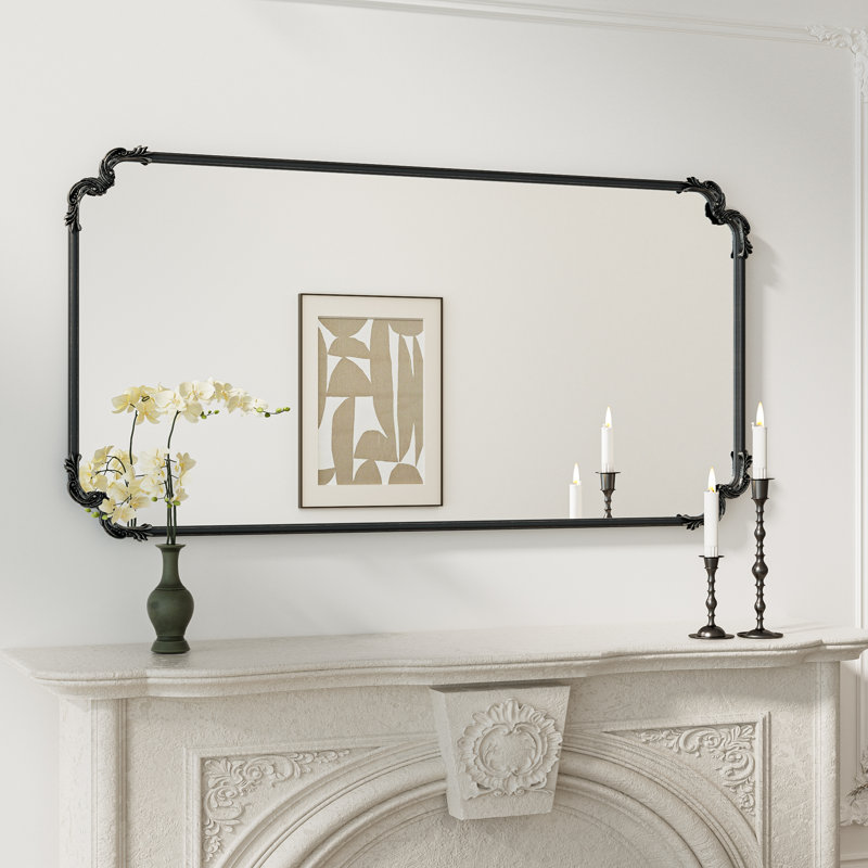 Miroir d'appoint Genan, 60 po x 30 po, Noir antique