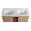 Meuble-lavabo mural 48 po avec lavabo double, charnière de porte à fermeture en douceur