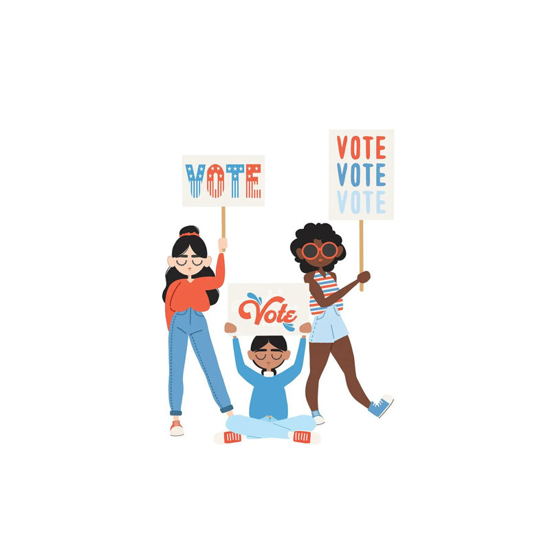 Vote, Vote, Vote by The Beau Studio - Wrapped Canvas Painting, 45.72cm H x 30.48cm W x 1.905cm D