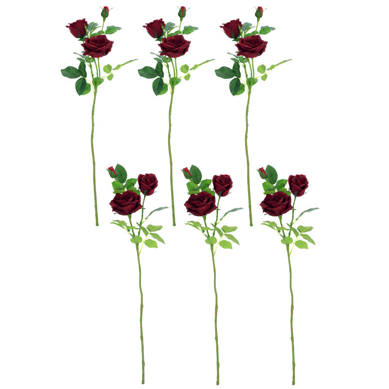 Luscious Garden Rose Natural Touch, Box Of 6 - 31 Inches, Red