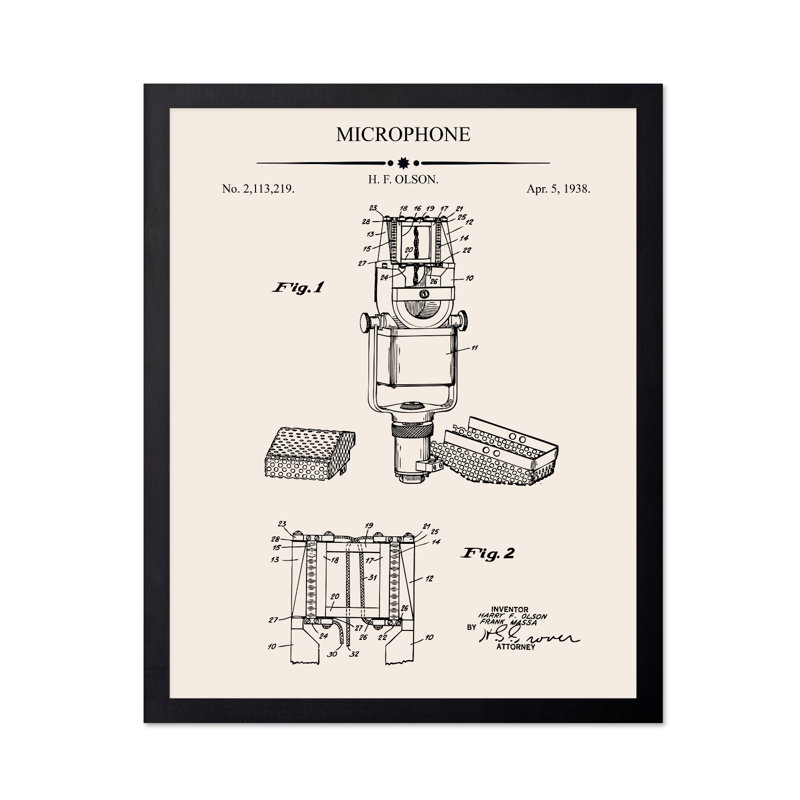 Plan du microphone n ° 1, Unframed, Poster, 18"H x 24"W