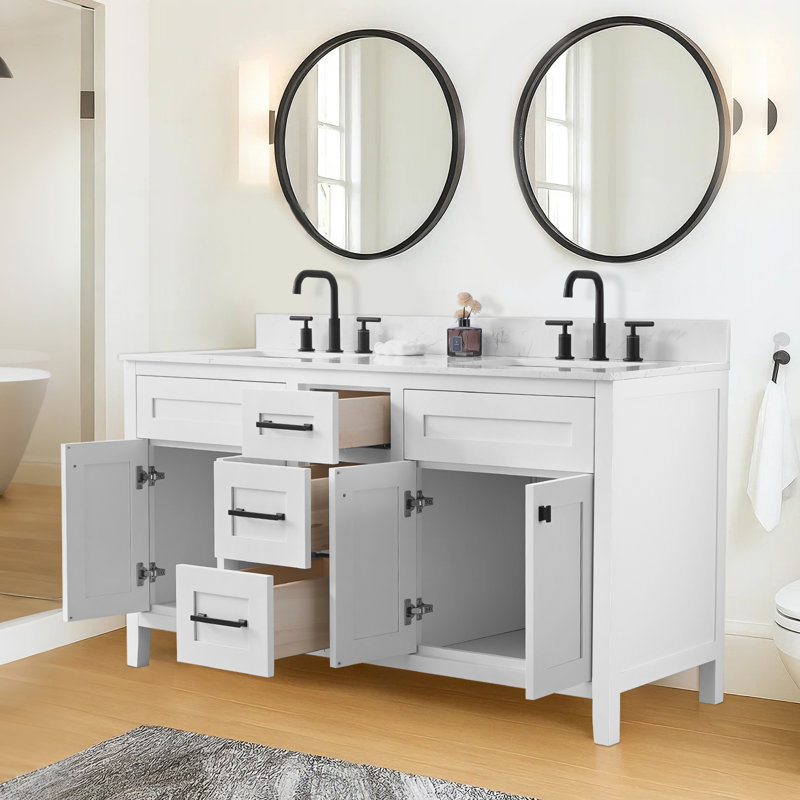 Mirren 60" Double Bathroom Vanity Base Only
