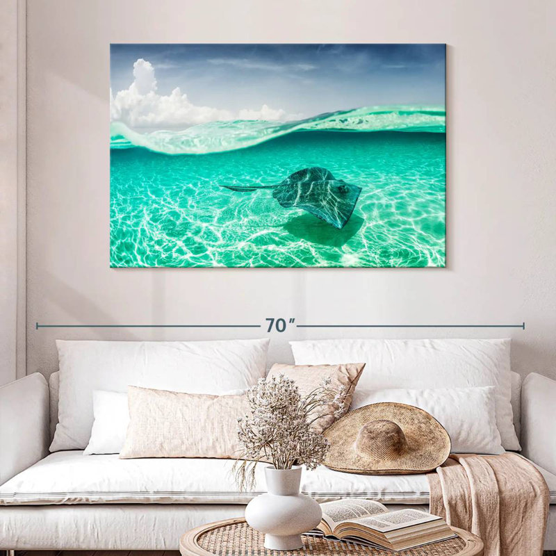 Brama Manta Ray sous l'eau, H 32 po x l 48 po