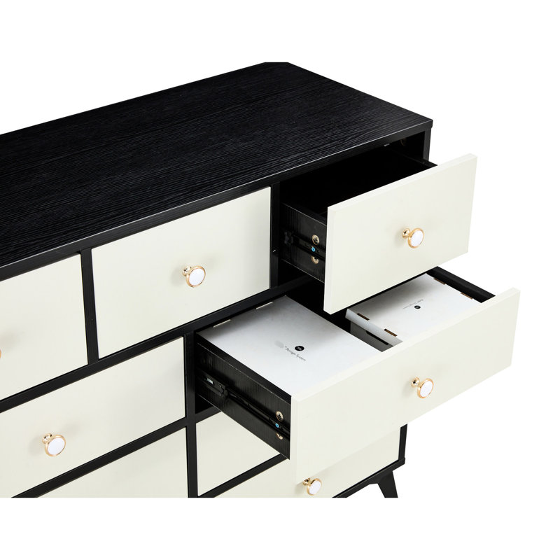 Commode noire 9 tiroirs Boards