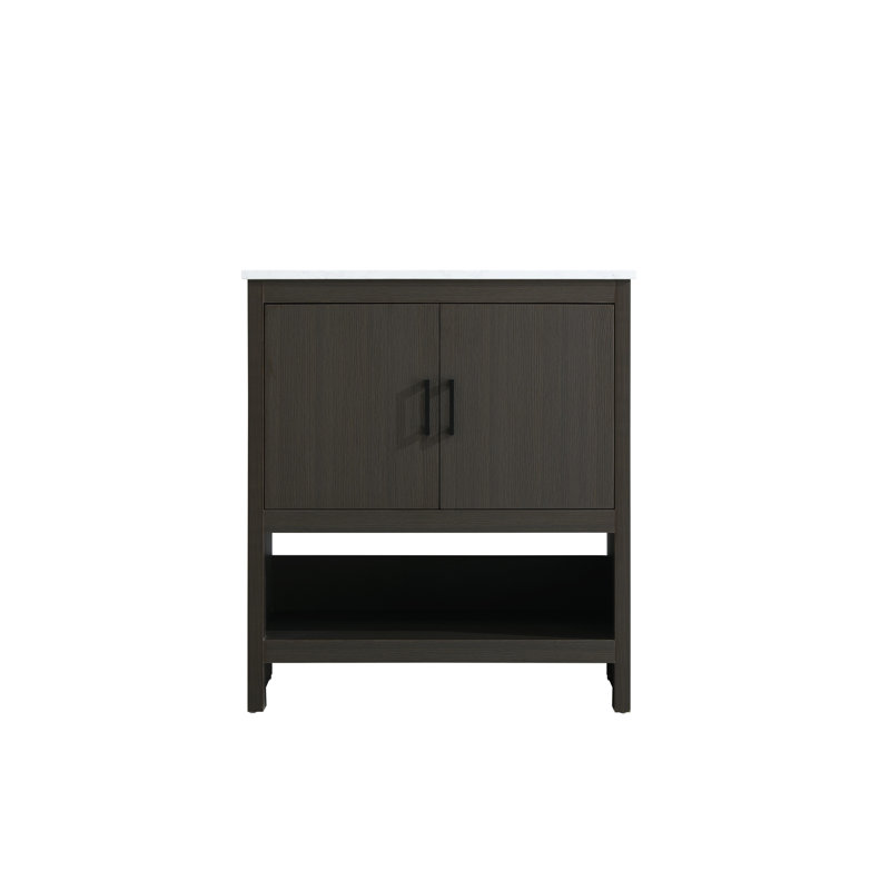 Kirkbride 30 inch Single Bathroom Vanity, Mocha Brown