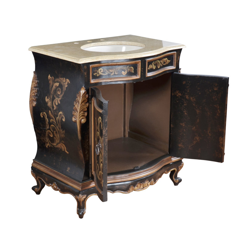 Meuble-lavabo simple 33 po Vizcaino Grande, Coiffeuse Dorado