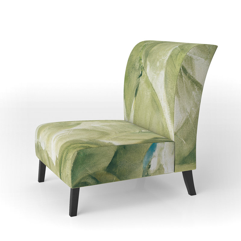 Tropical Canopy II Green - Traditional Velvet Upholstered Slipper Chair