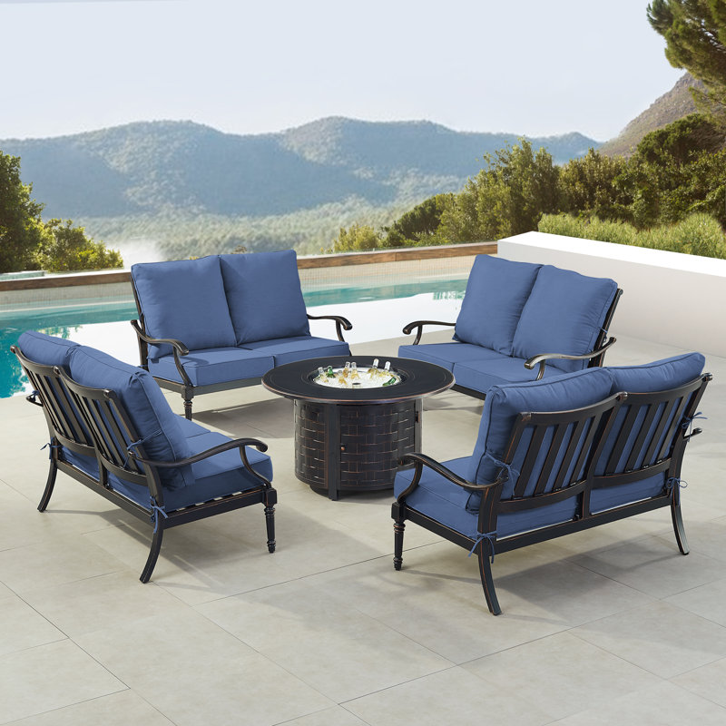 Paigelynn Outdoor 6 - Piece Conversation Set, Blue