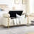 Upholstered Linen Storage Bench In Beige With Cylindrical Arms And Iron Leg Construction For Living Room Bedroom Hallway Stable Assembly-1880062381