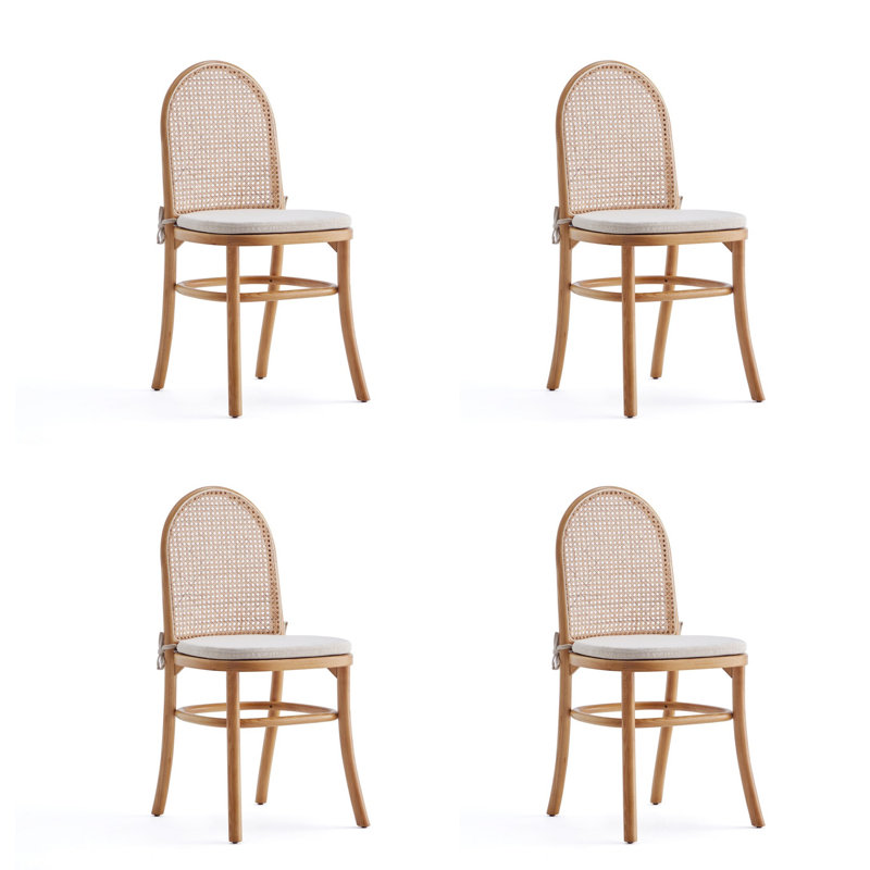 Paragon Archetype Dining Chair 1.0 With Cushions, 4, Natural Brown/Cream