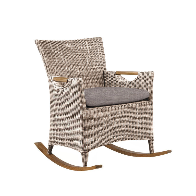 Culebra Outdoor Rocker Chair, Ash, Culebra White