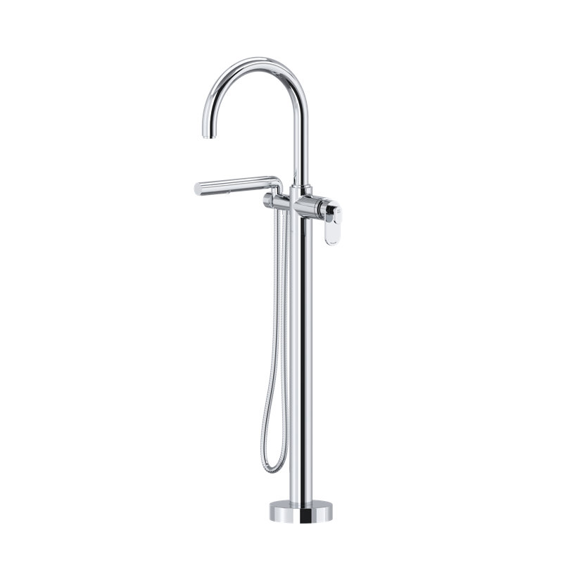 Arca Single Hole Floor Mount Tub Filler Trim, Polished Nickel