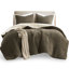 Couette marron pour lit double/queen - Garnissage en chenille gaufrée - Literie réversible et chaude pour un repos paisible