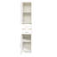 Grande armoire de rangement blanche de 70,87 po avec 2 portes et 2 tiroirs, unité de plancher étroite avec tablettes réglables pour la salle de bain, la cuisine et le salon | Idée cadeau
