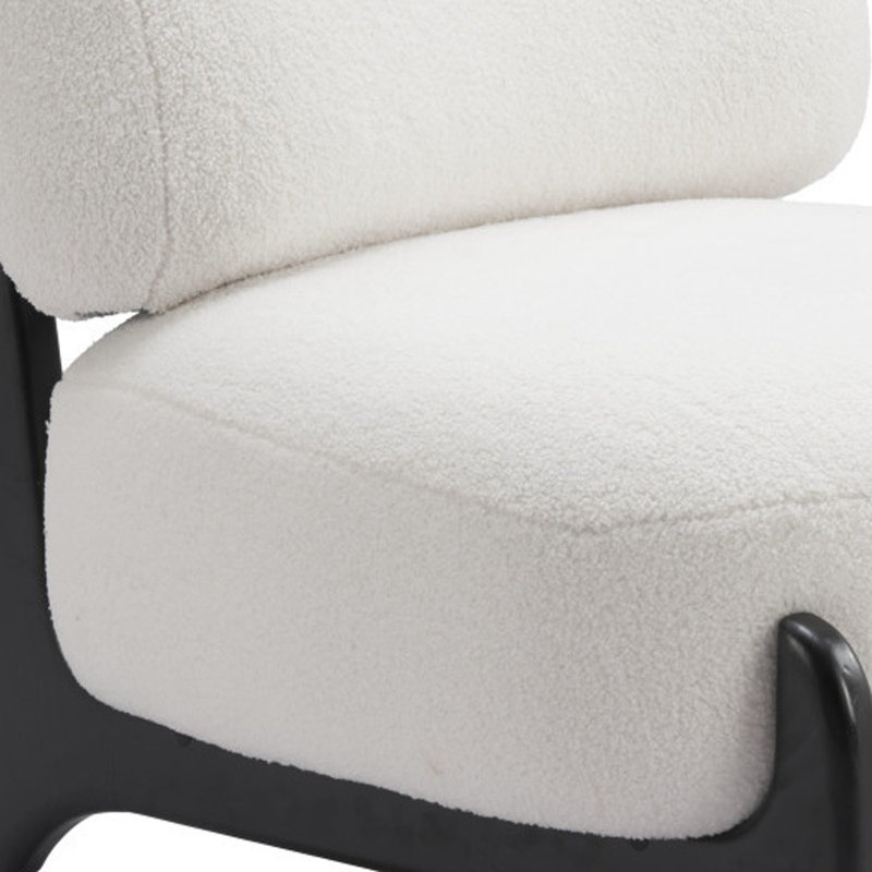 Chaise d'appoint rembourrée 30 po en sherpa blanc et noir