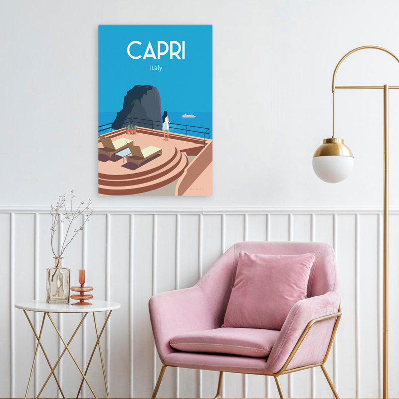 Capri - aventure Publicité bleu Capri Art, H 24 po x l 16 po