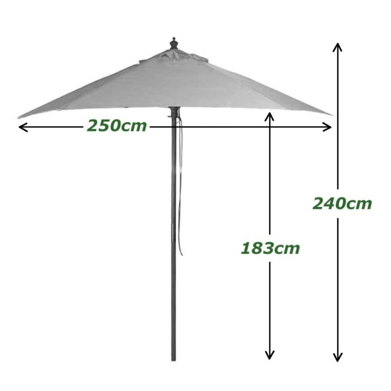 Sasha 635cm Market Parasol, Dark Grey