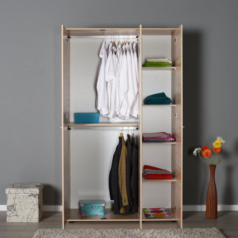 Haeng 3 Door Manufactured Wood Wardrobe